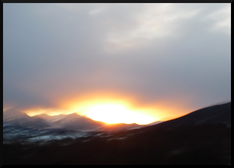 Paysages flous sous la neige