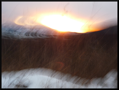 Paysages flous sous la neige