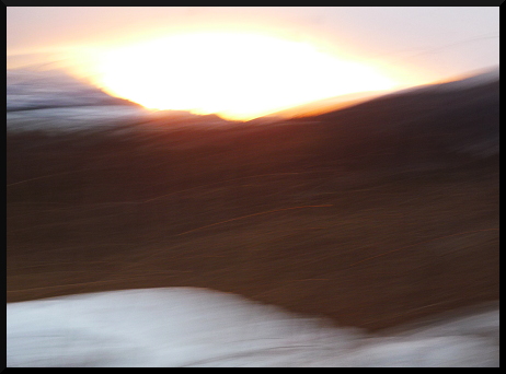 Paysages flous sous la neige